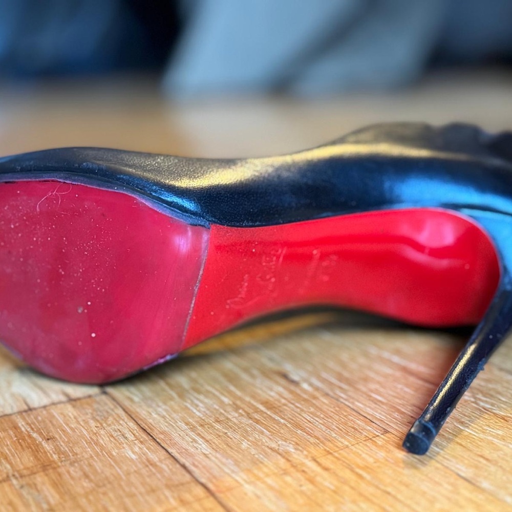 Christian Louboutin Black Heels with Dramatic Design - Picture 8 of 9